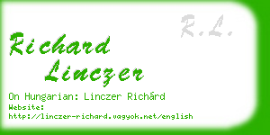 richard linczer business card